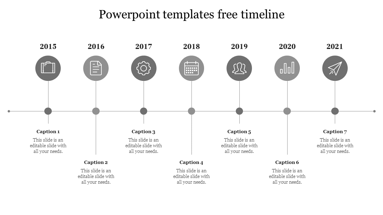 Free - Editable PowerPoint Templates Free Timeline Template Design